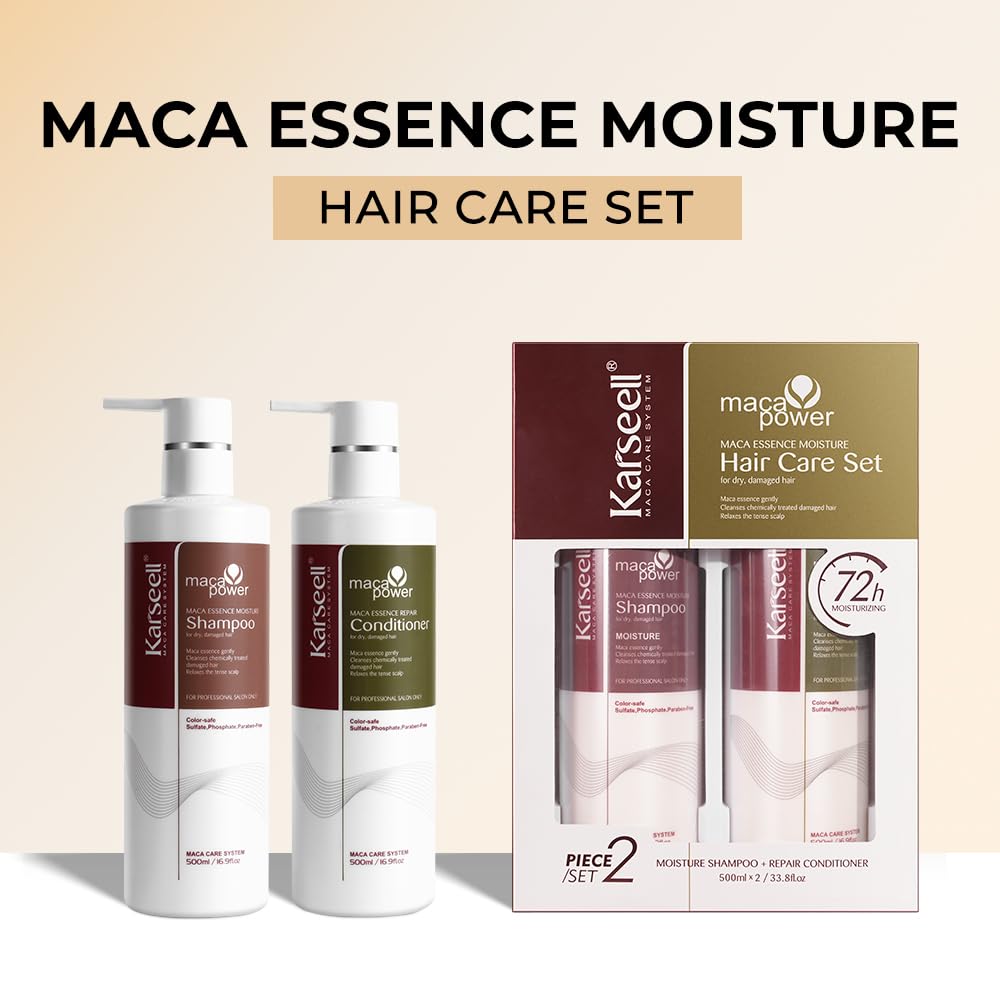 Karseell Collagen Hair Treatment Set – Repair & Conditioning Shampoo + Conditioner for Dry Damaged Hair, All Hair Types, 16.9 fl oz Each
