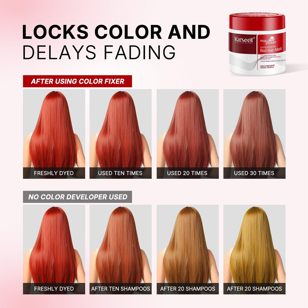 Karseell Color Depositing Conditioner Red Hair Mask – Color Boost & Hydration for Bleached Hair 500ml
