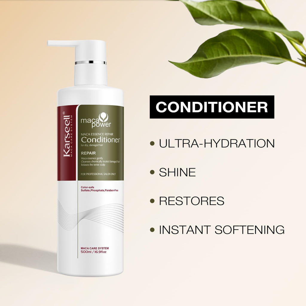 Karseell Collagen Hair Treatment Set – Shampoo, Conditioner & Hair Oil for Dry, Damaged Hair | All Hair Types | 2x16.9oz + 1.69oz