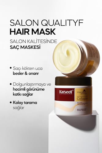 Karseell Hair Mask Deep Conditioner with Argan Oil, Collagen & Coconut Oil – 16.9oz / 500ml