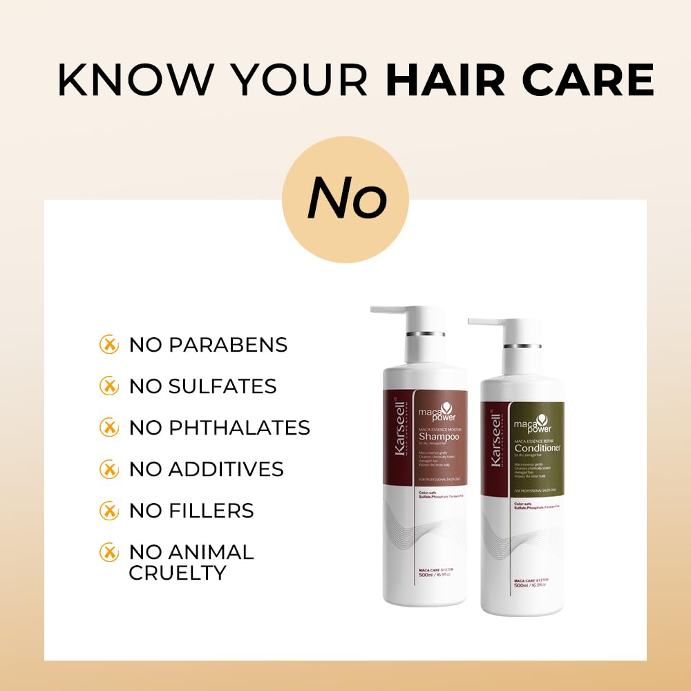 Karseell Collagen Hair Treatment Set – Repair & Conditioning Shampoo + Conditioner for Dry Damaged Hair, All Hair Types, 16.9 fl oz Each