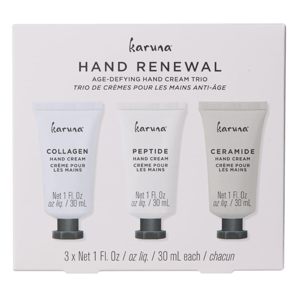 Karuna Age-Defying Hand Cream Trio – 3 x 15ml Hydrating Hand Renewal Gift Set