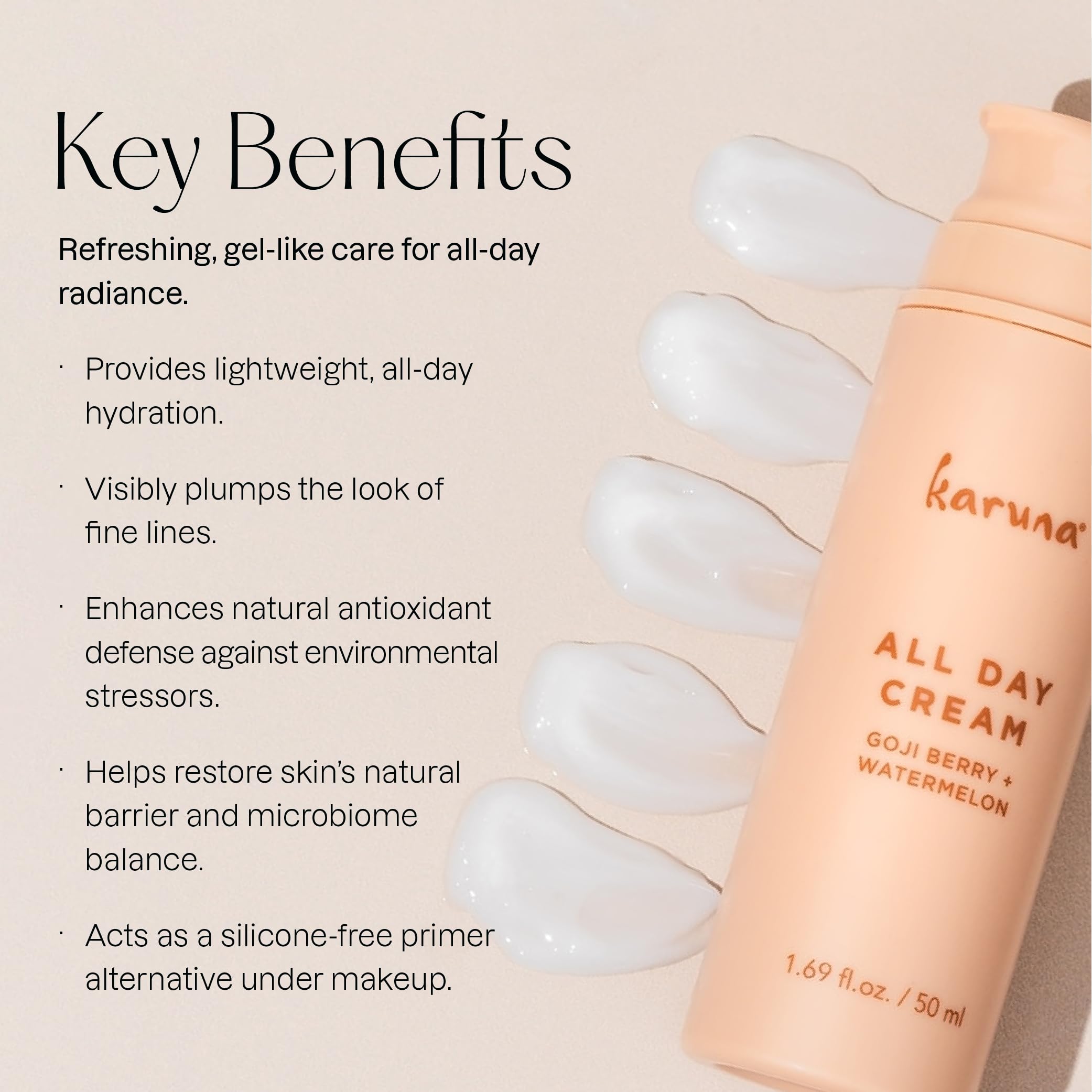Karuna All Day Moisturizing Gel Cream | Lightweight, Fast-Absorbing Hydration for All Skin Types | 50 ml