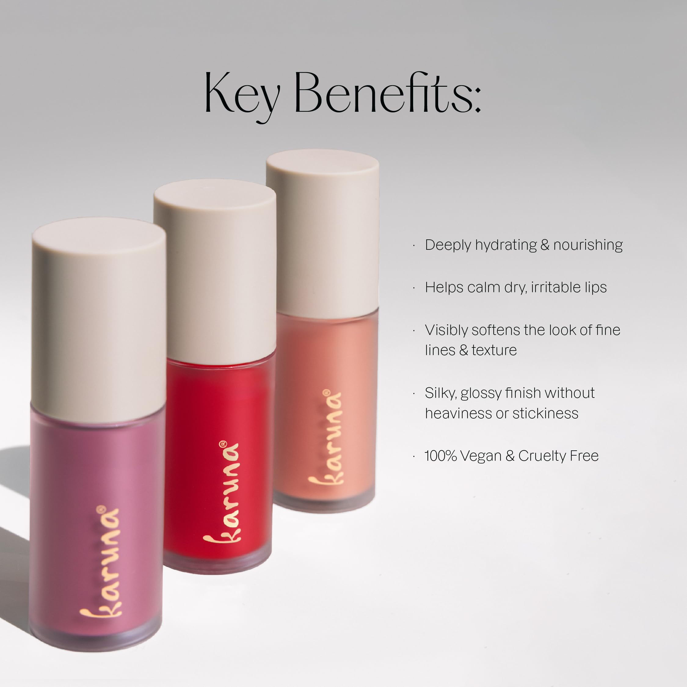 Karuna Skin Dream Tinted Lip Oil – Hydrating Vegan Lip Tint with Peptides & Antioxidants