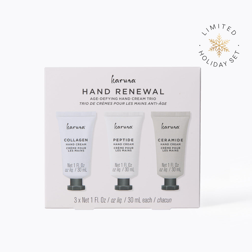 Karuna Age-Defying Hand Cream Trio – 3 x 15ml Hydrating Hand Renewal Gift Set