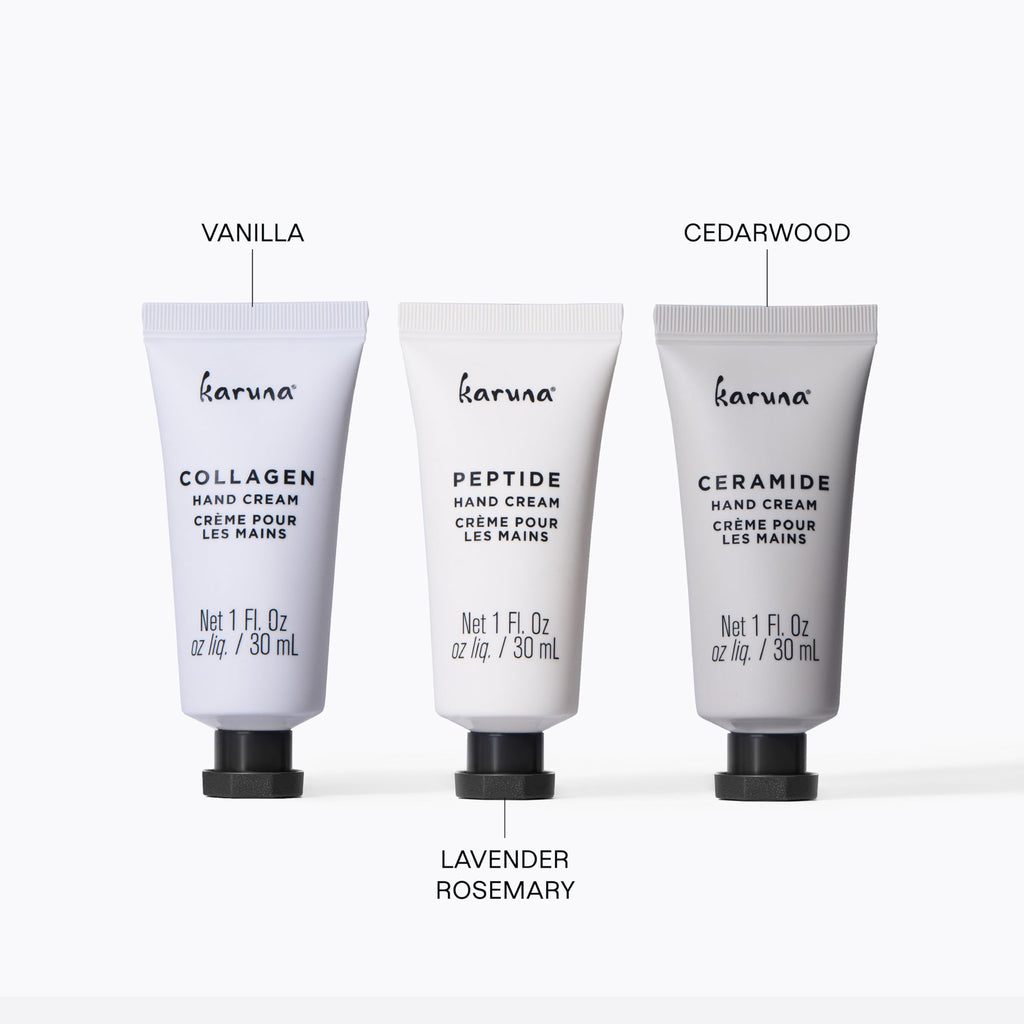 Karuna Age-Defying Hand Cream Trio – 3 x 15ml Hydrating Hand Renewal Gift Set
