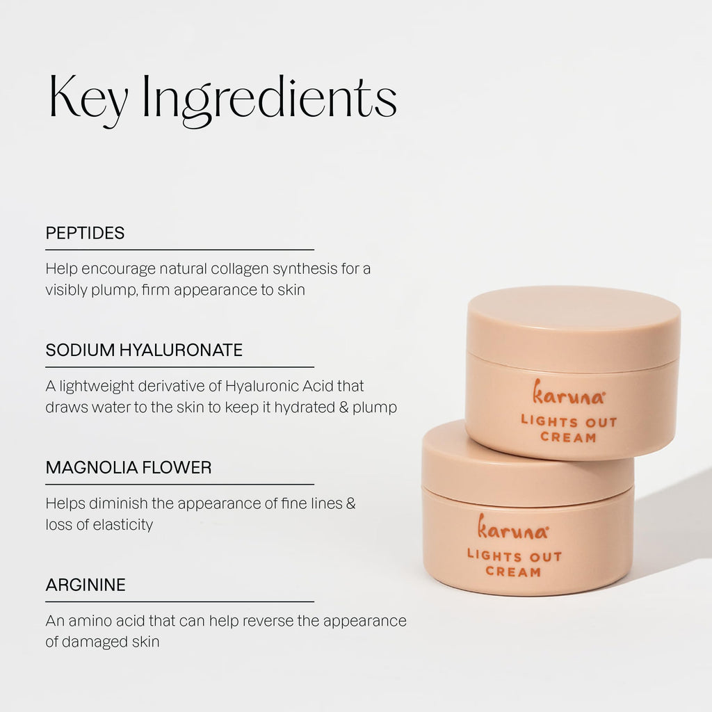 Karuna Lights Out Cream – Nighttime Moisturizer with Magnolia, Peptides & Hyaluronic Acid | 50 ml