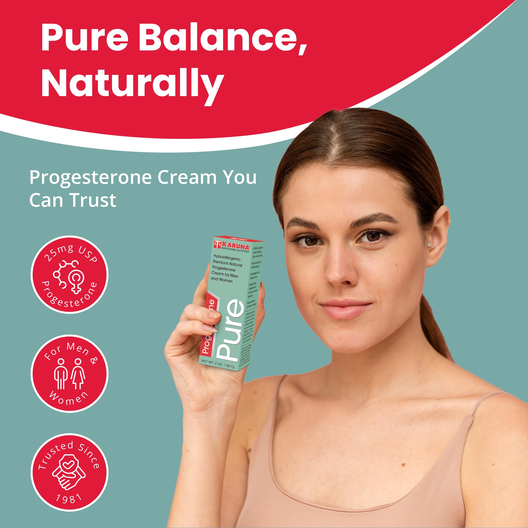 Karuna Progesterone Pure 2oz – Hypoallergenic USP Progesterone Cream