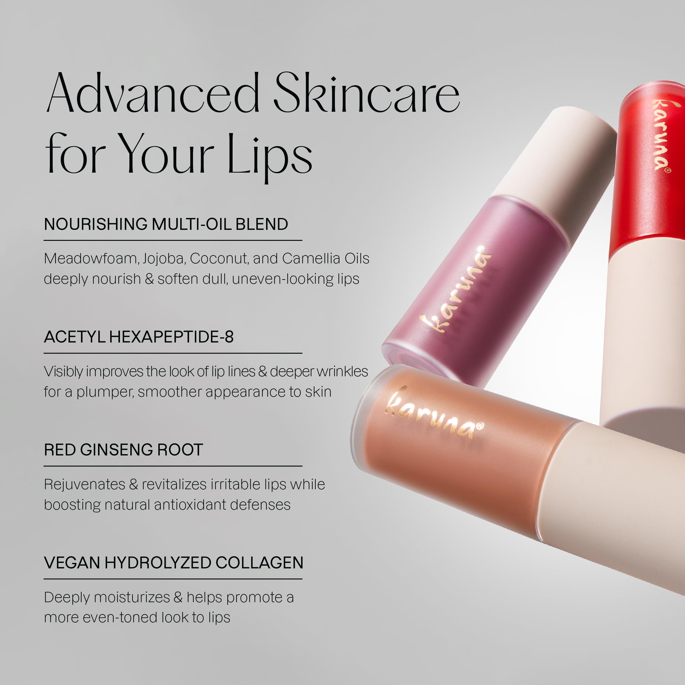 Karuna Skin Tinted Lip Oil Soar – Hydrating Vegan Lip Tint with Peptides