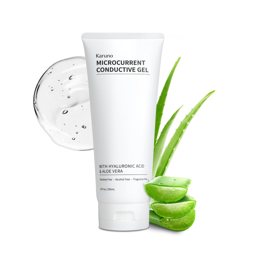 KARUNO 10oz Microcurrent Conductive Gel – Hydrating Gel with Hyaluronic Acid & Aloe Vera – Fragrance-Free