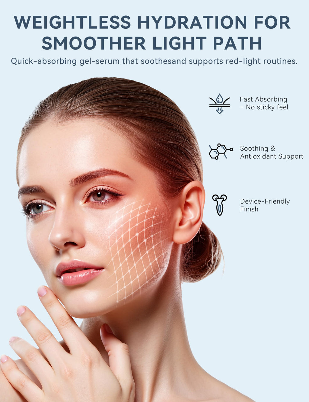 KARUNO Red Light Therapy Activation Serum for Face – Hydration & Glow for LED Masks & Devices (1.01 fl oz)