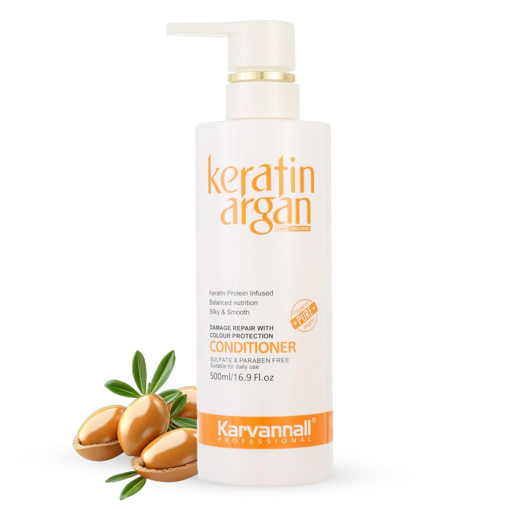 Karvannall Keratin Argan Damage Repair Conditioner – 16.9 oz, Color Protection, Sulfate & Paraben Free
