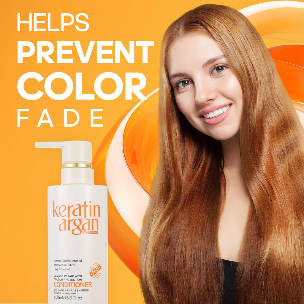 Karvannall Keratin Argan Damage Repair Conditioner – 16.9 oz, Color Protection, Sulfate & Paraben Free