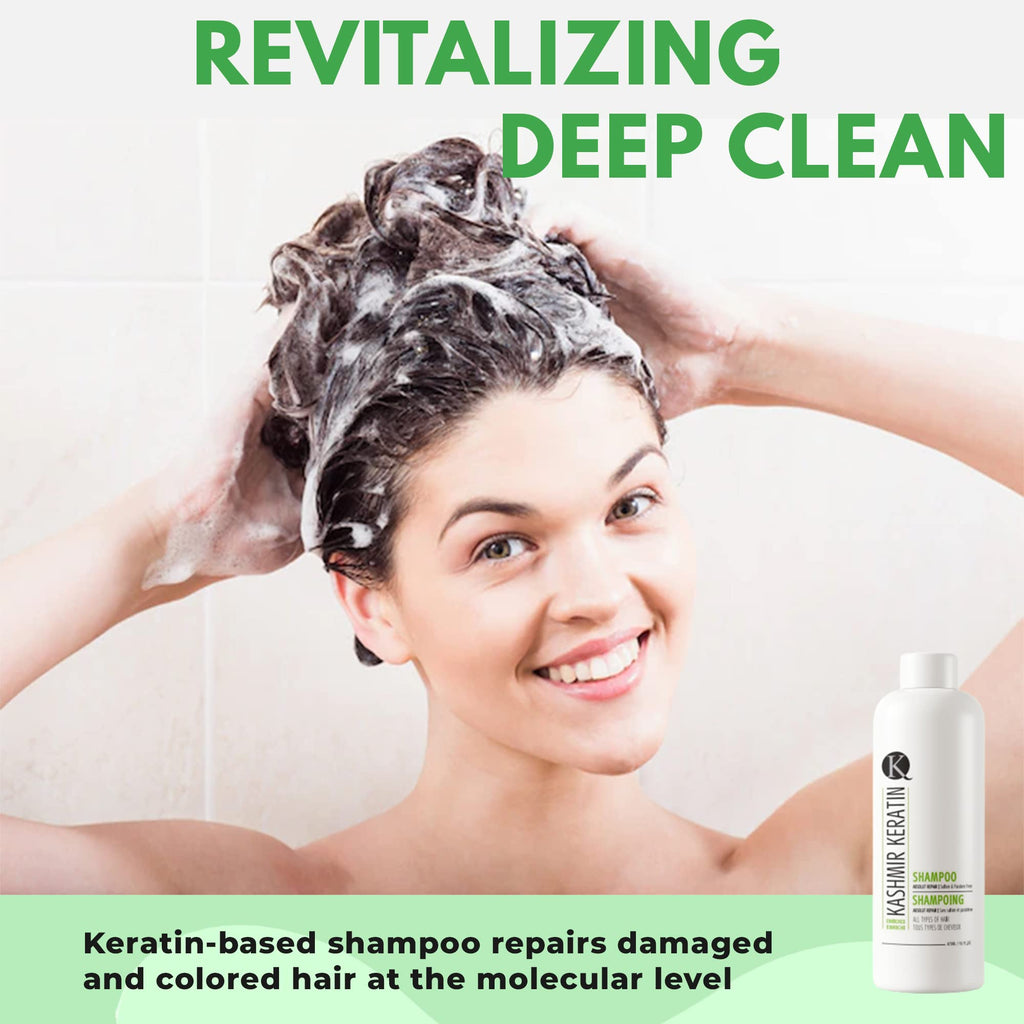 Kashmir Keratin Enriched Shampoo – Sulfate Free & Paraben Free for All Hair Types (16 Fl Oz)