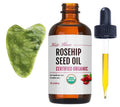 Kate Blanc Cosmetics Rosehip Oil + Jade Gua Sha Stone | Organic Cold-Pressed 1oz