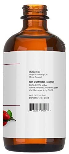Kate Blanc Rosehip Oil for Face & Skin – Organic Cold-Pressed 4oz | Hydrating Facial Oil
