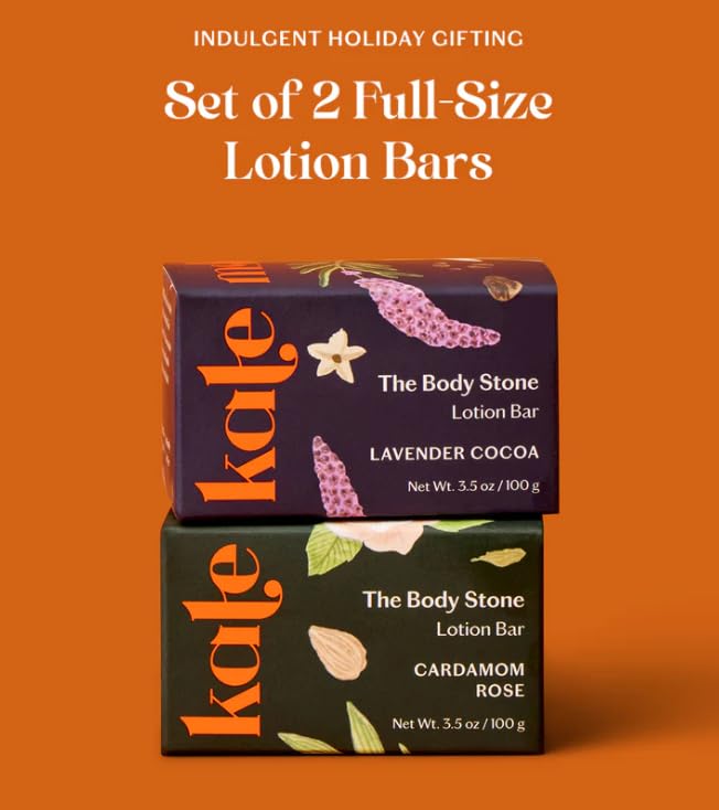 Kate McLeod Winter Rituals Body Stone Duo – Lavender Cocoa & Cardamom Rose