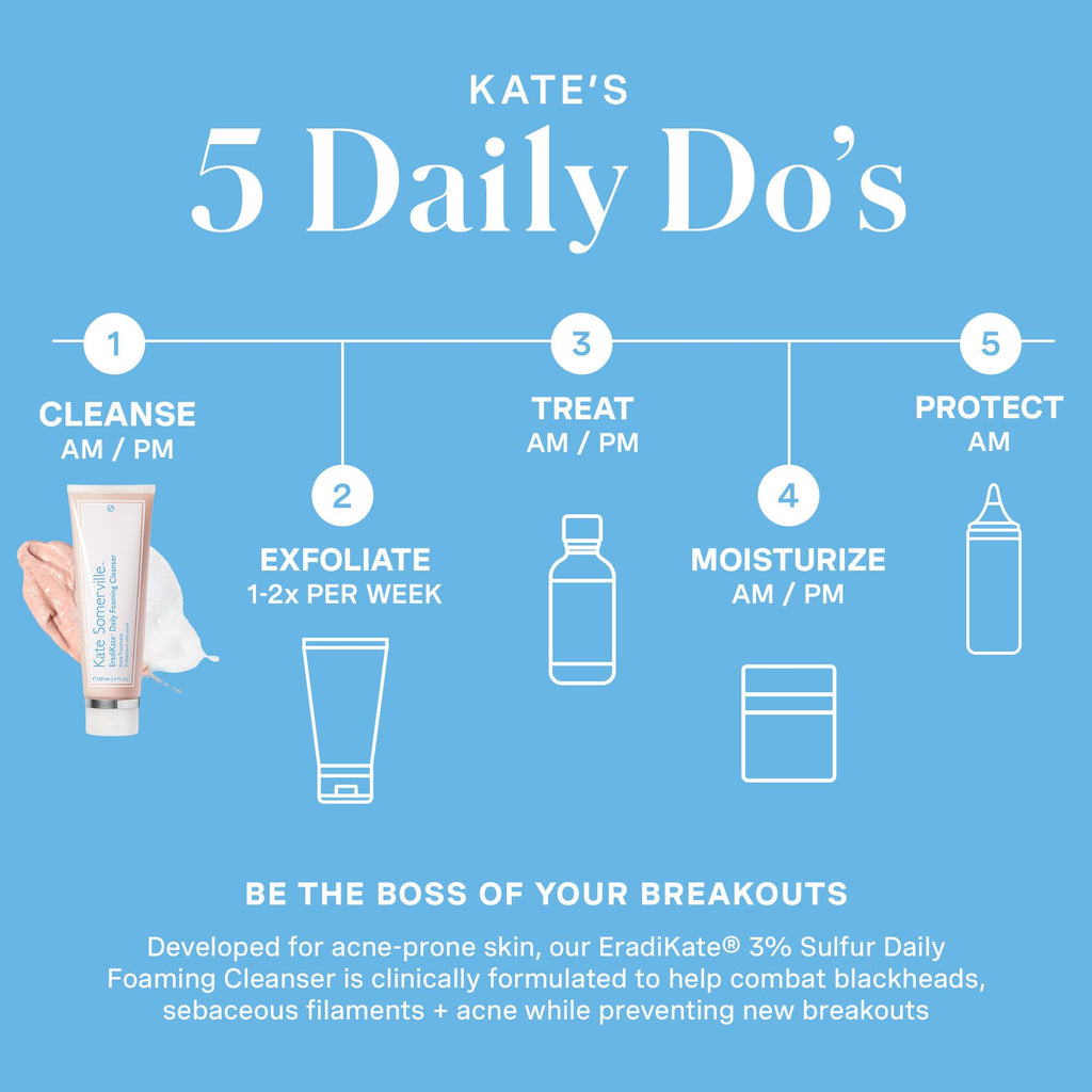 Kate Somerville EradiKate 3% Sulfur Daily Foaming Cleanser – Acne-Prone Skin, Pore Cleansing, 4 oz