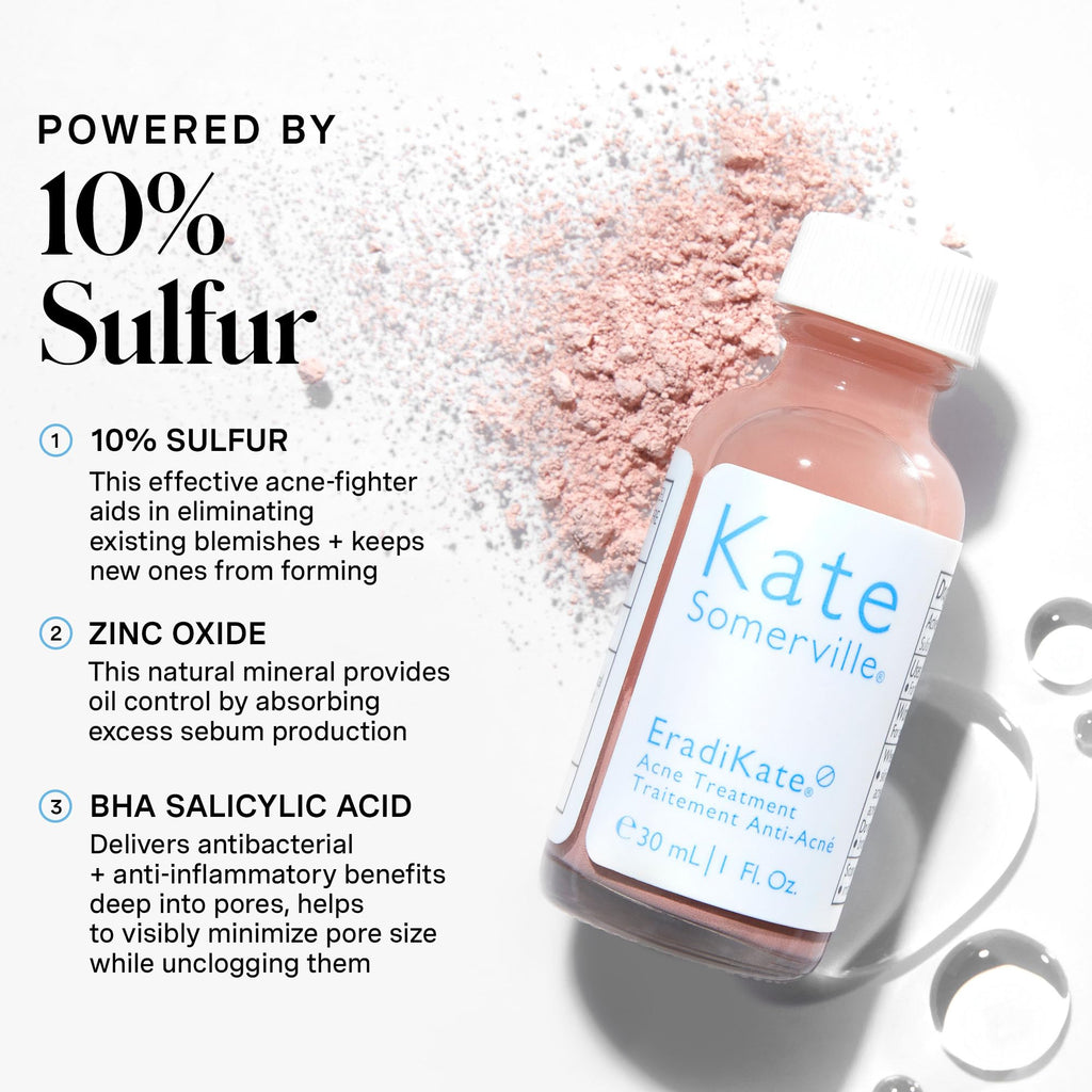 Kate Somerville EradiKate Acne Treatment – 10% Sulfur & BHA Spot Treatment, 1 oz