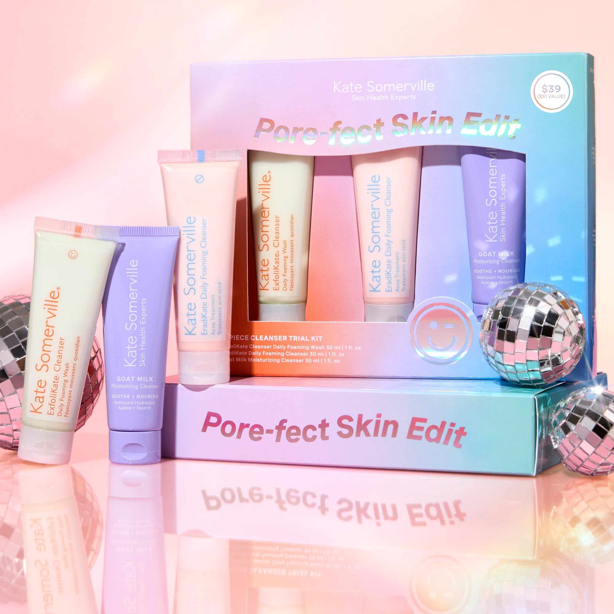 Kate Somerville Pore-fect Skin Edit Travel Kit: ExfoliKate, EradiKate & Goat Milk Cleanser