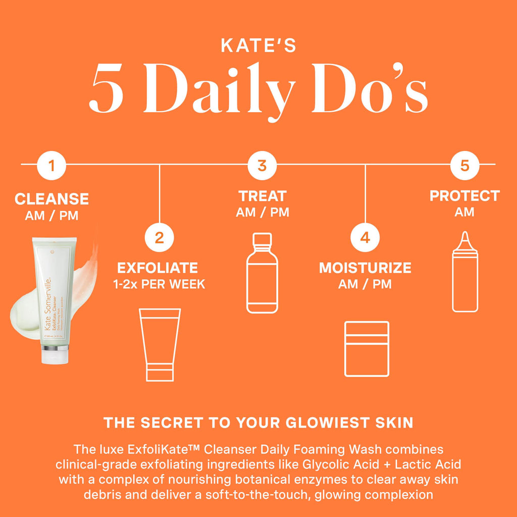 Kate Somerville ExfoliKate Cleanser: Daily Exfoliating Foaming Face Wash with Glycolic & Lactic Acids (8 oz)