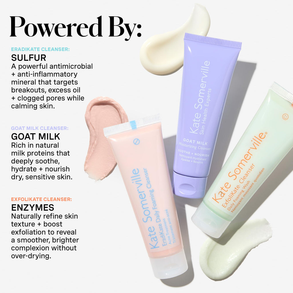 Kate Somerville Pore-fect Skin Edit Travel Kit: ExfoliKate, EradiKate & Goat Milk Cleanser