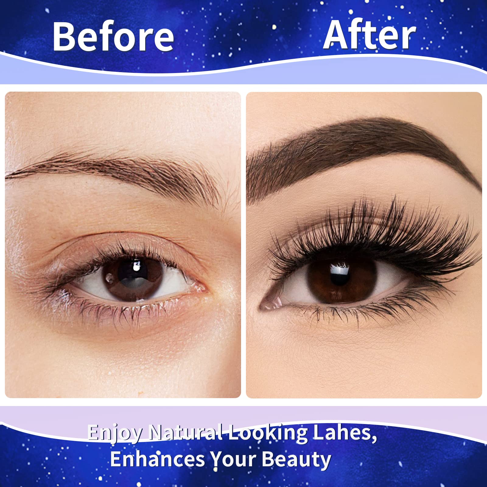 KATGE Magnetic Eyelashes & Eyeliner Kit — 3D Natural Look, No Glue, Reusable (7 Pairs)