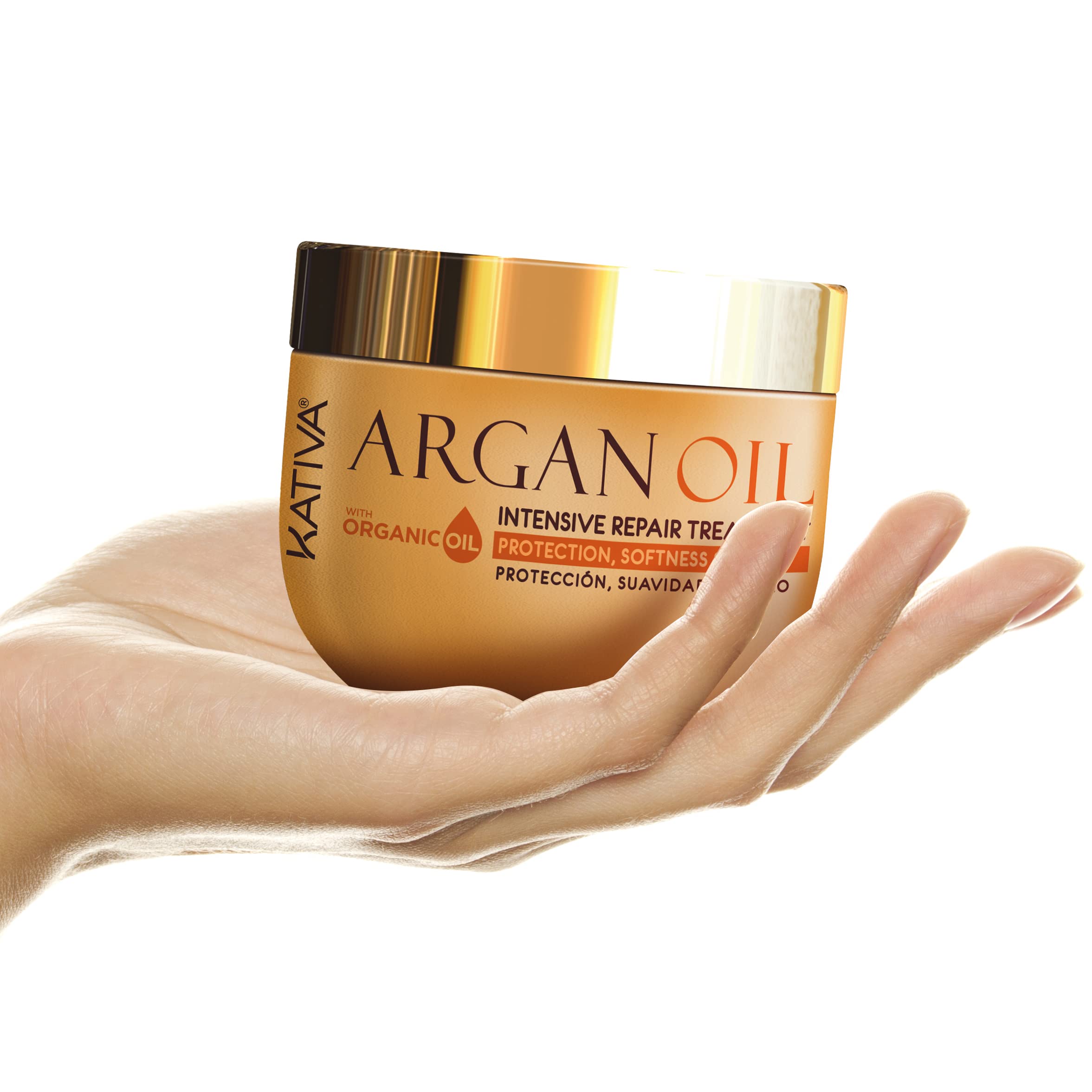 Kativa Argan Oil Intensive Repair Mask - 250 ml | Hydration & Protection for Dry or Damaged Hair | Salt & Sulfate Free, Gluten & Paraben Free