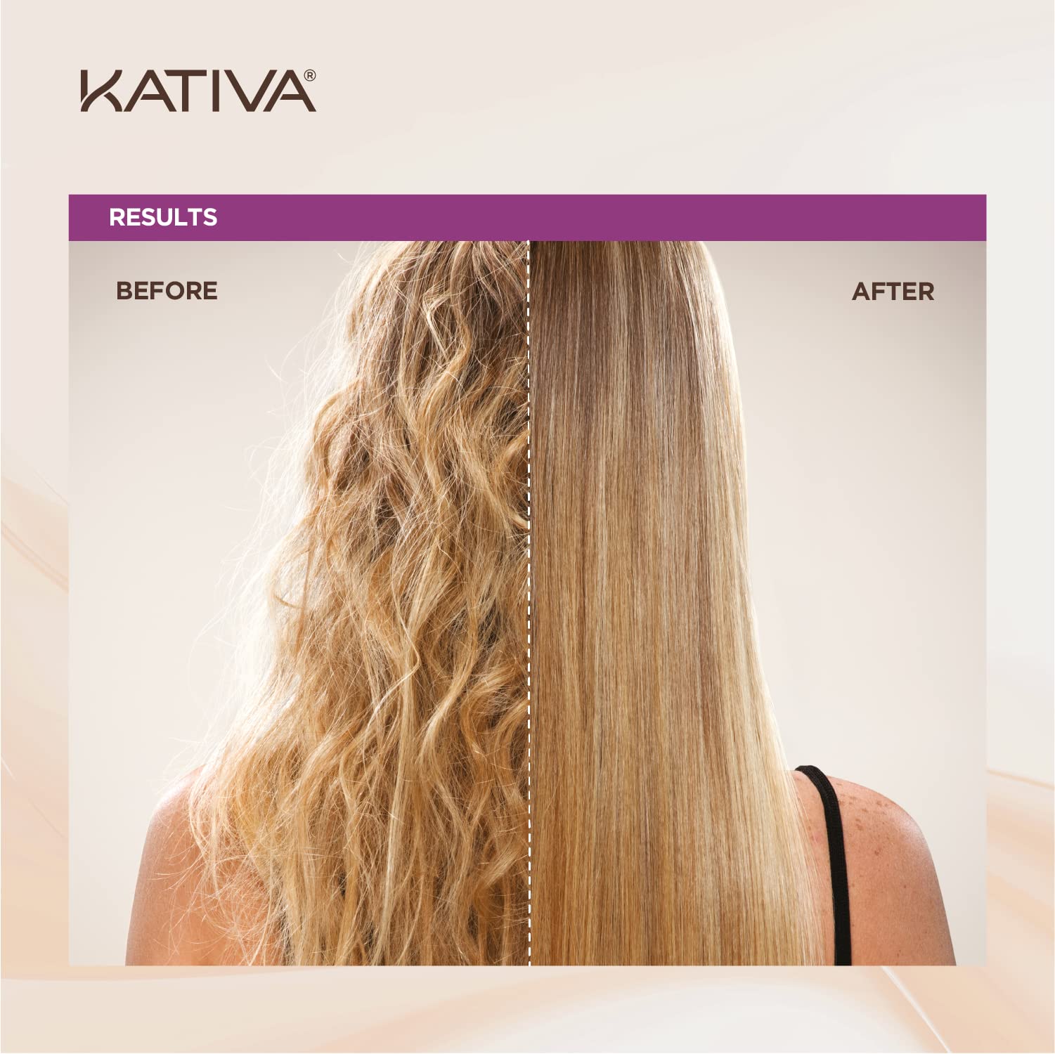 KATIVA Blonde Brazilian Straightening Kit — 12 Weeks of At-Home Keratin Treatment for Light Hair