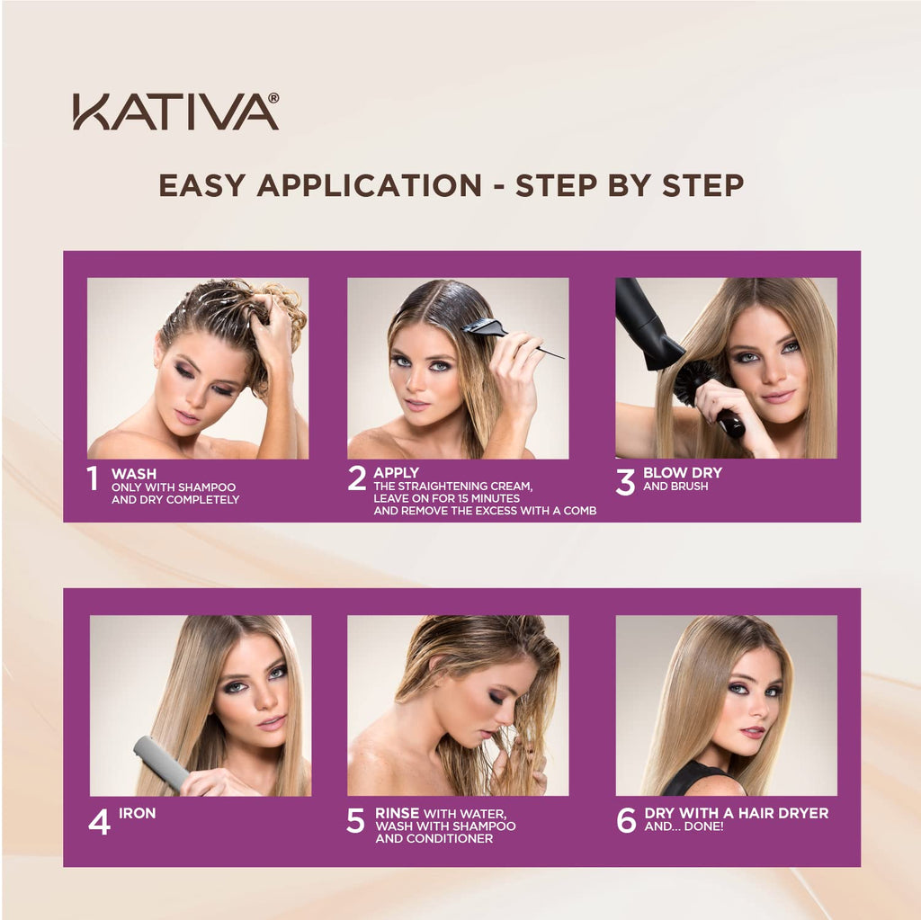 KATIVA Blonde Brazilian Straightening Kit — 12 Weeks of At-Home Keratin Treatment for Light Hair