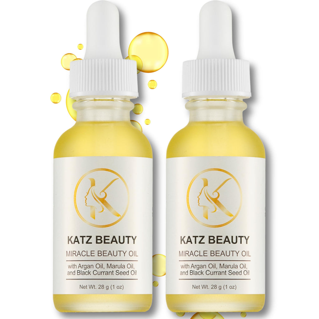 Katz Beauty Miracle Oil – Hydrating Facial Oil with Jojoba, Grape Seed, Argan & Marula for Glow (Non-Comedogenic, Pack of 2)