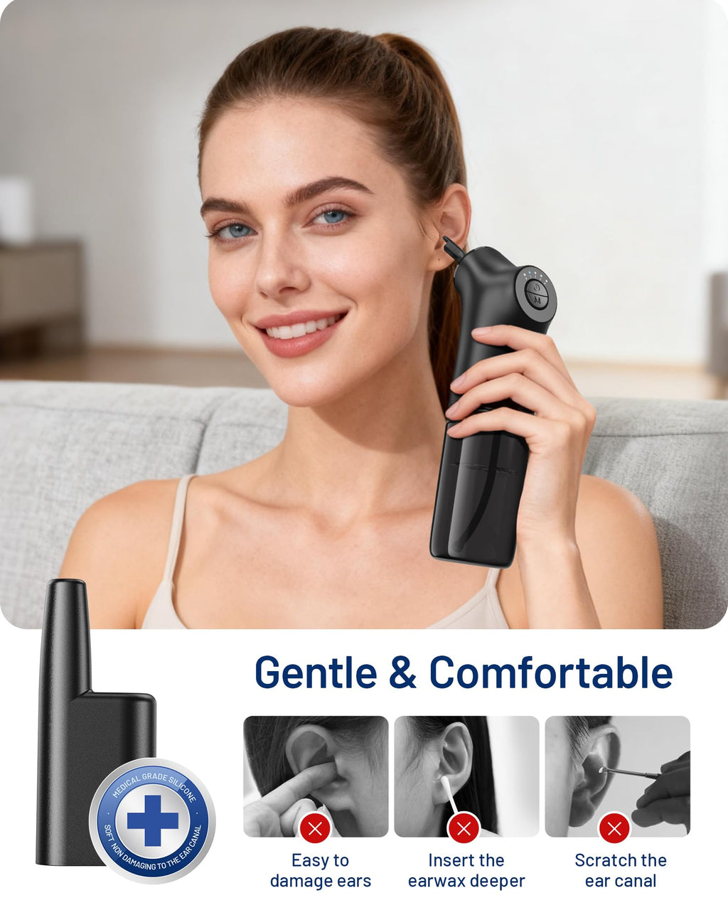 KAUGIC Smart Ear Cleaner with Camera – 1080P Visualization, 4 Modes, 2000mAh, FSA/HSA Eligible