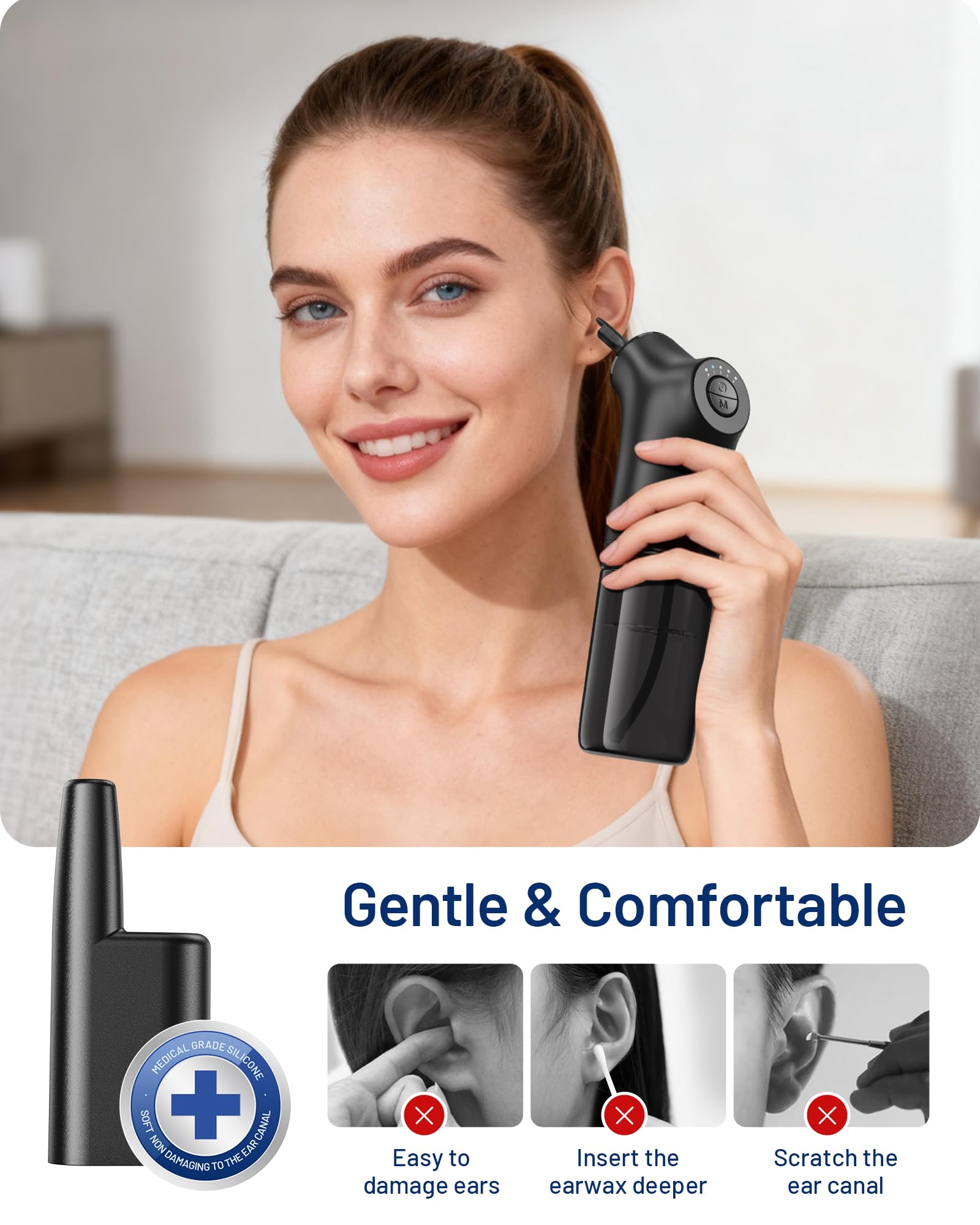 KAUGIC Smart Ear Cleaner with Camera – 1080P Visualization, 4 Modes, 2000mAh, FSA/HSA Eligible