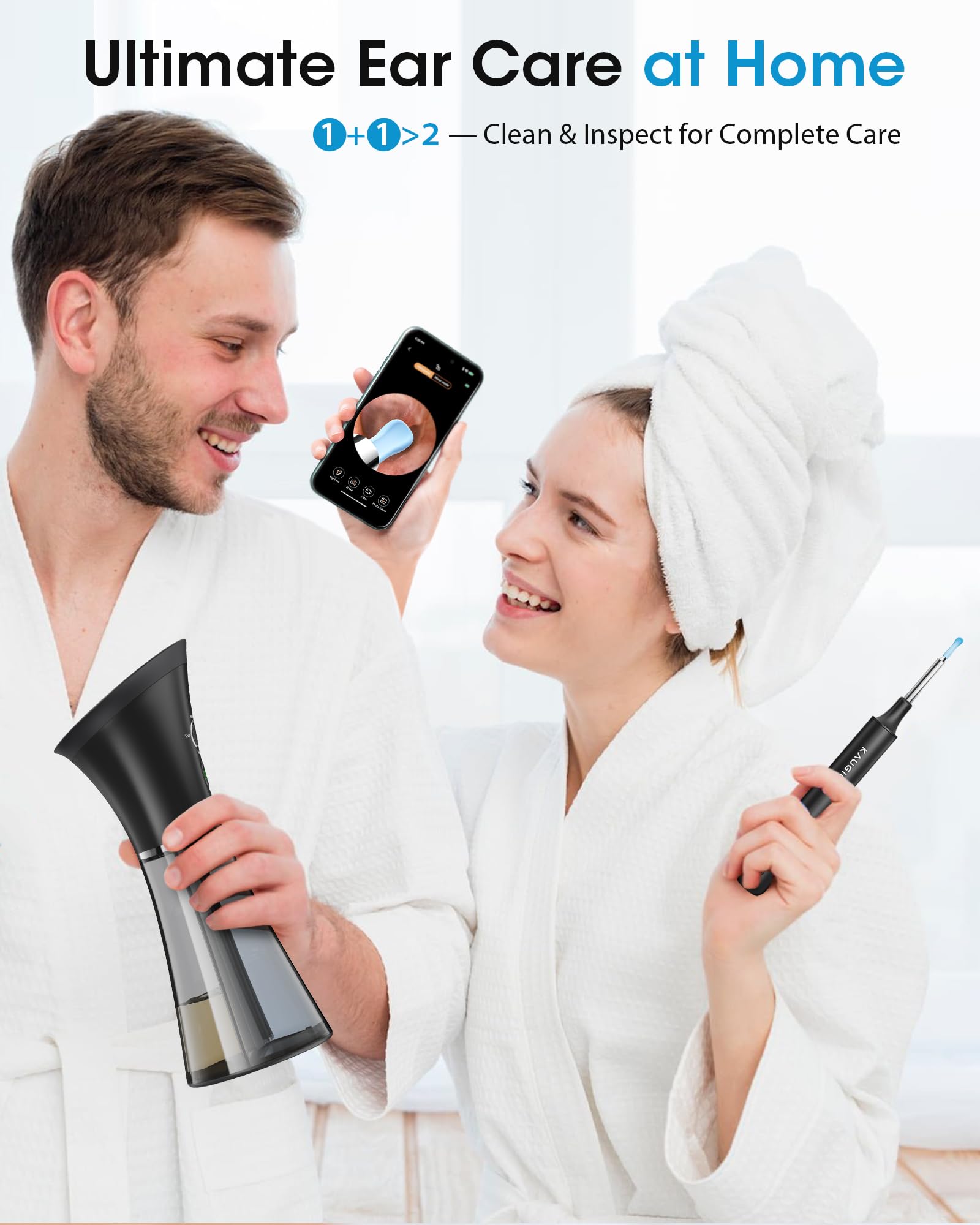 KAUGIC Ear Wax Removal Kit with Camera – Safe, Visual Ear Cleaning