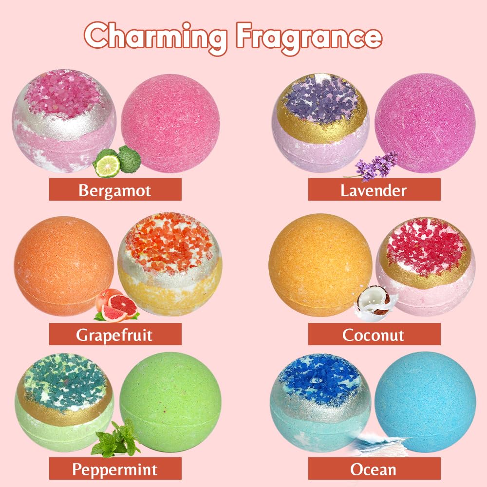 KAV Bath Bombs for Women — 12 Organic Geode Gift Set