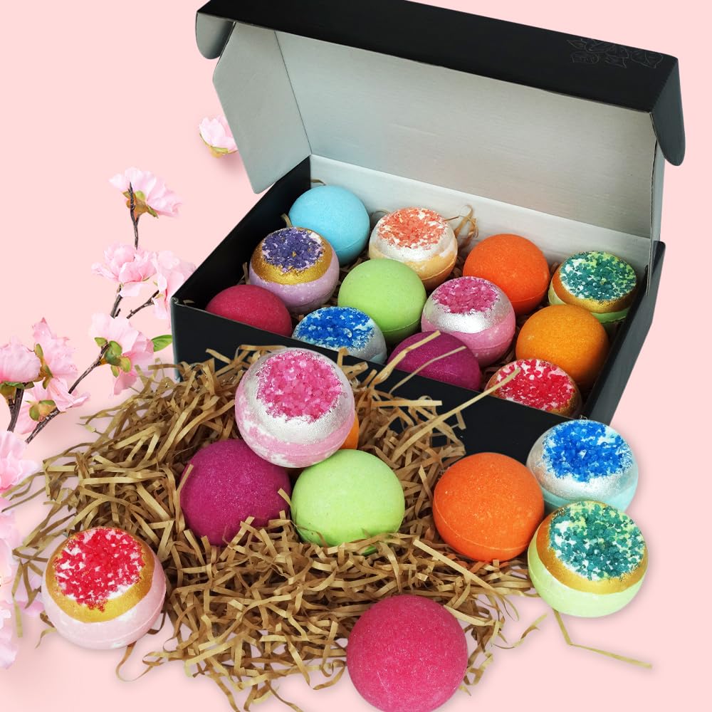 KAV Bath Bombs for Women — 12 Organic Geode Gift Set