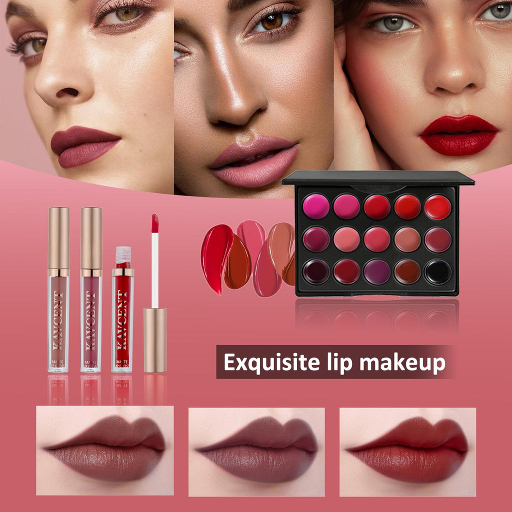 KAVCENT All-in-One Makeup Set for Women – Complete Starter Kit (Eyeshadow Palette, Lip Gloss, Foundation, Mascara)