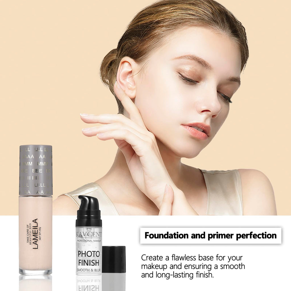 KAVCENT Makeup Sets for Teens & Women – All-in-One Complete Kit with Eyeshadow Palette, Foundation & Gift Set