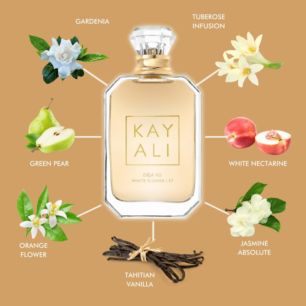 Kayali Huda Beauty Deja Vu White Flower 57 EDP, 0.3 oz – Warm Florals