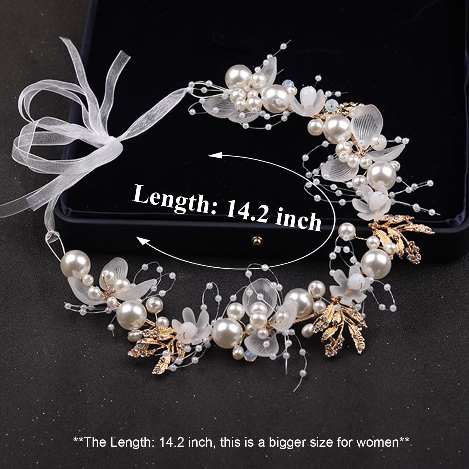 KAYZON Wedding Hair Accessories for Kids – Pearl Flower Headband