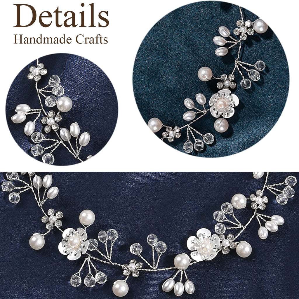 Kayzon Silver Pearl Flower Girl Headband – Bridal Wedding Hair Accessory