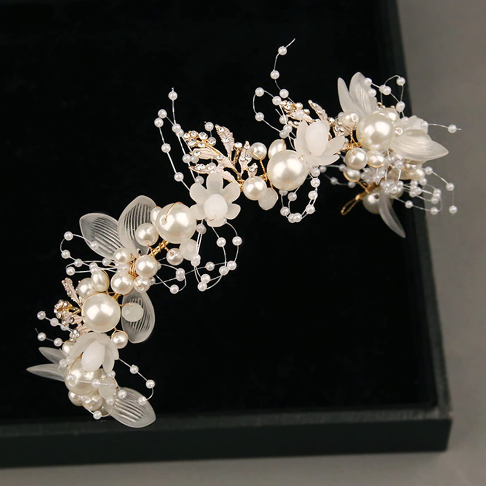 KAYZON Wedding Hair Accessories for Kids – Pearl Flower Headband