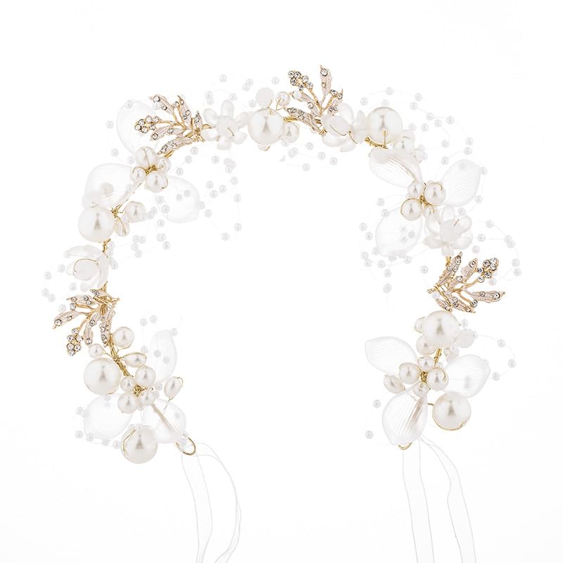 KAYZON Wedding Hair Accessories for Kids – Pearl Flower Headband