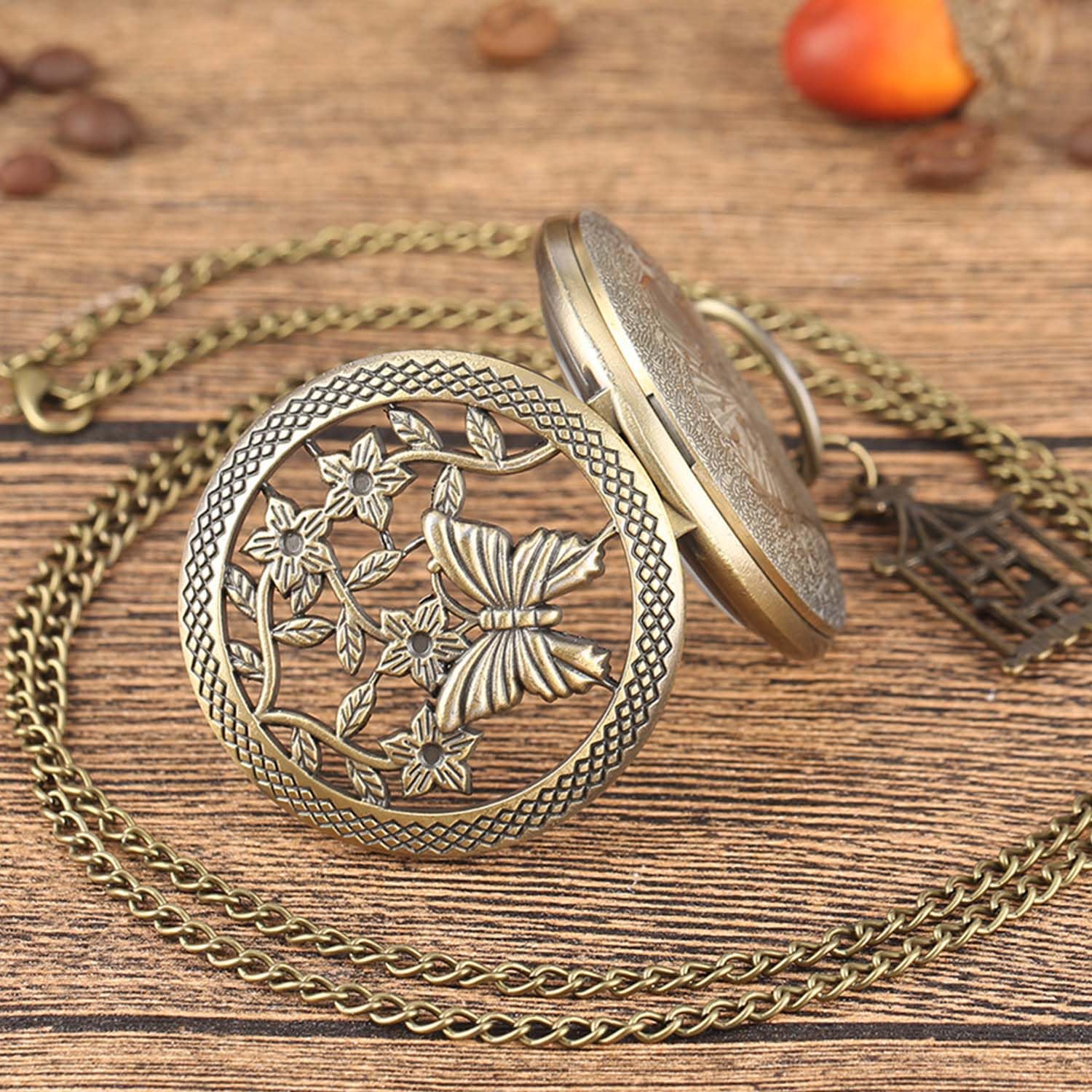 Kchss Scrying Mirror – Black Obsidian Pocket Watch for Divination, Meditation, Witchcraft, and Butterfly Cthulhu Decor