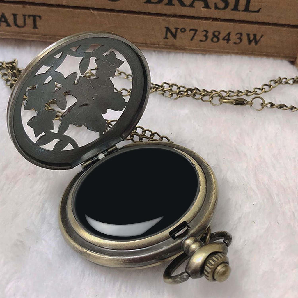 Kchss Scrying Mirror – Black Obsidian Pocket Watch for Divination, Meditation, Witchcraft, and Butterfly Cthulhu Decor
