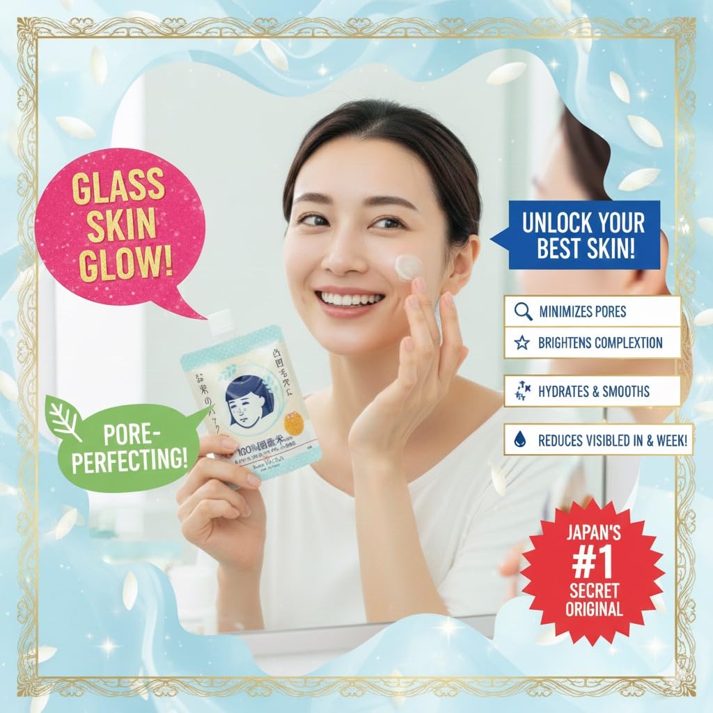 Keana Rice Face Pack Water Brightening 170g – Pore Tightening & Deep Hydration, Japanese-Inspired Skin Treatment