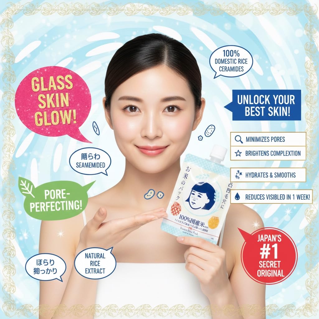 Keana Rice Face Pack Water Brightening 170g – Pore Tightening & Deep Hydration, Japanese-Inspired Skin Treatment