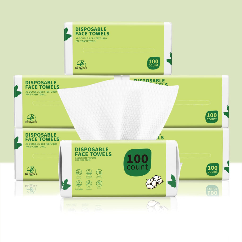 KeeiZoes Disposable Face Towels 600 Count – Biodegradable, Ultra-Soft & Thick for Sensitive Skin