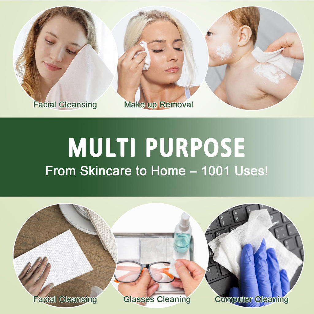KeeiZoes Disposable Face Towels 600 Count – Biodegradable, Ultra-Soft & Thick for Sensitive Skin