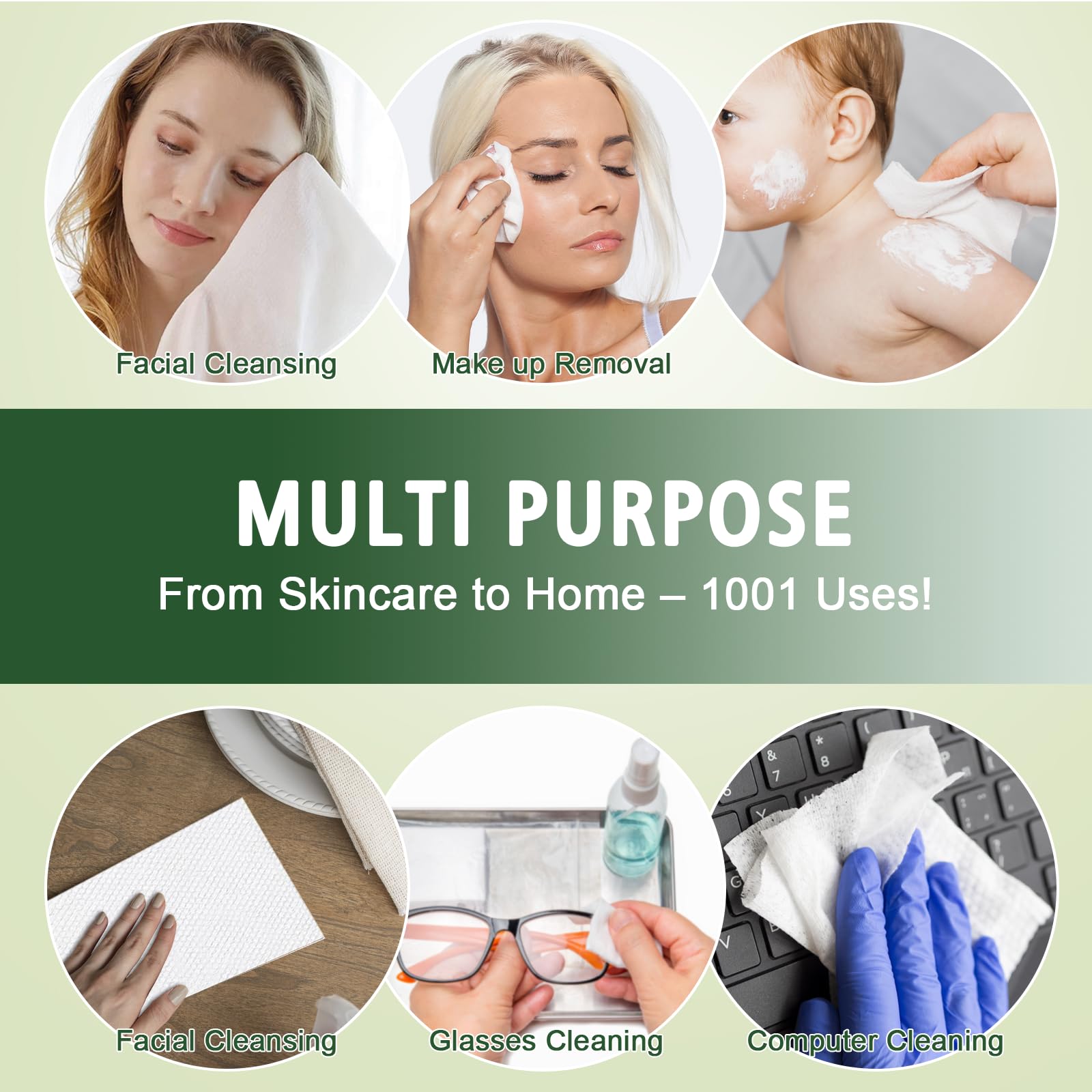 KeeiZoes Disposable Face Towels 600 Count – Biodegradable, Ultra-Soft & Thick for Sensitive Skin